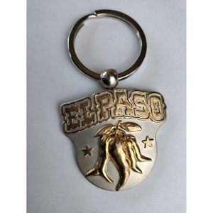 Brass Silver Key Chain El Paso Chili Peppers 1.75"x1.75"